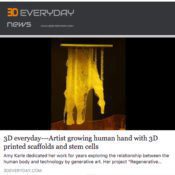 Artist Growing Human Hand with 3D Printed Scaffolds and Stem Cells