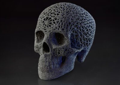 Carbide Skull Sculpture, by Artist Amy Karle, 2022
